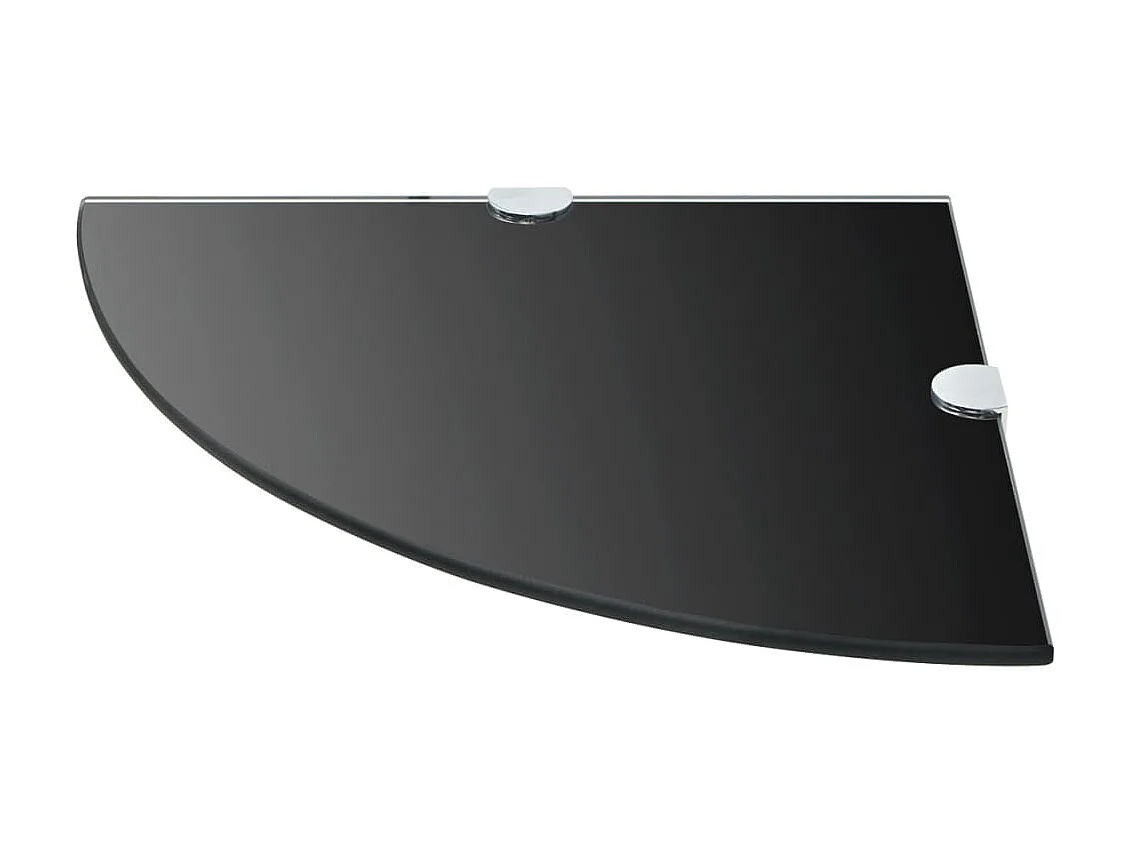 Hoekschap met chromen dragers zwart 35x35 cm glas NL930169