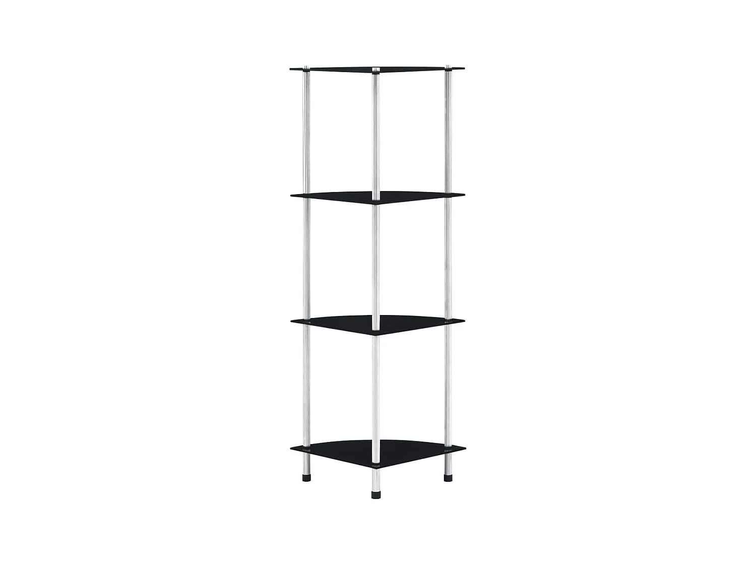 Étagère 4 niveaux Noir 30x30x100 cm Verre trempé OFR86724 BonneVie Meuble