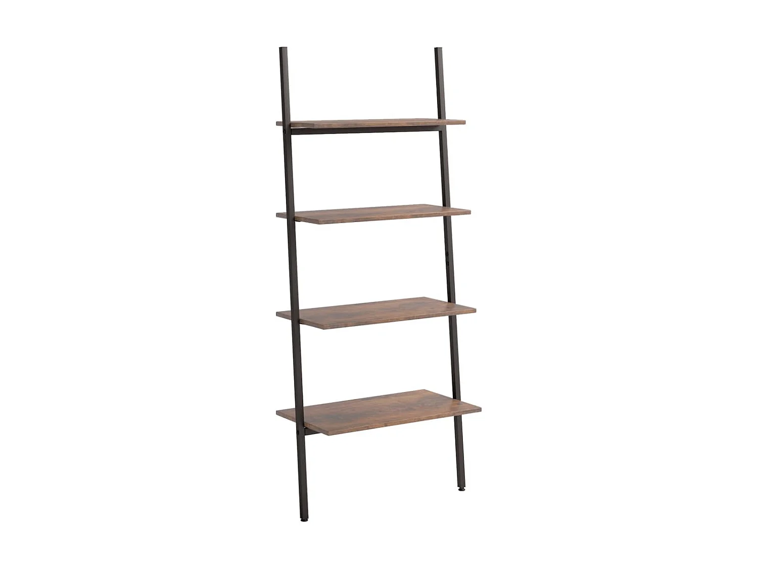 Étagère inclinée à 4 niveaux Marron foncé et noir 64x34x150,5cm OFR57642 BonneVie Meuble