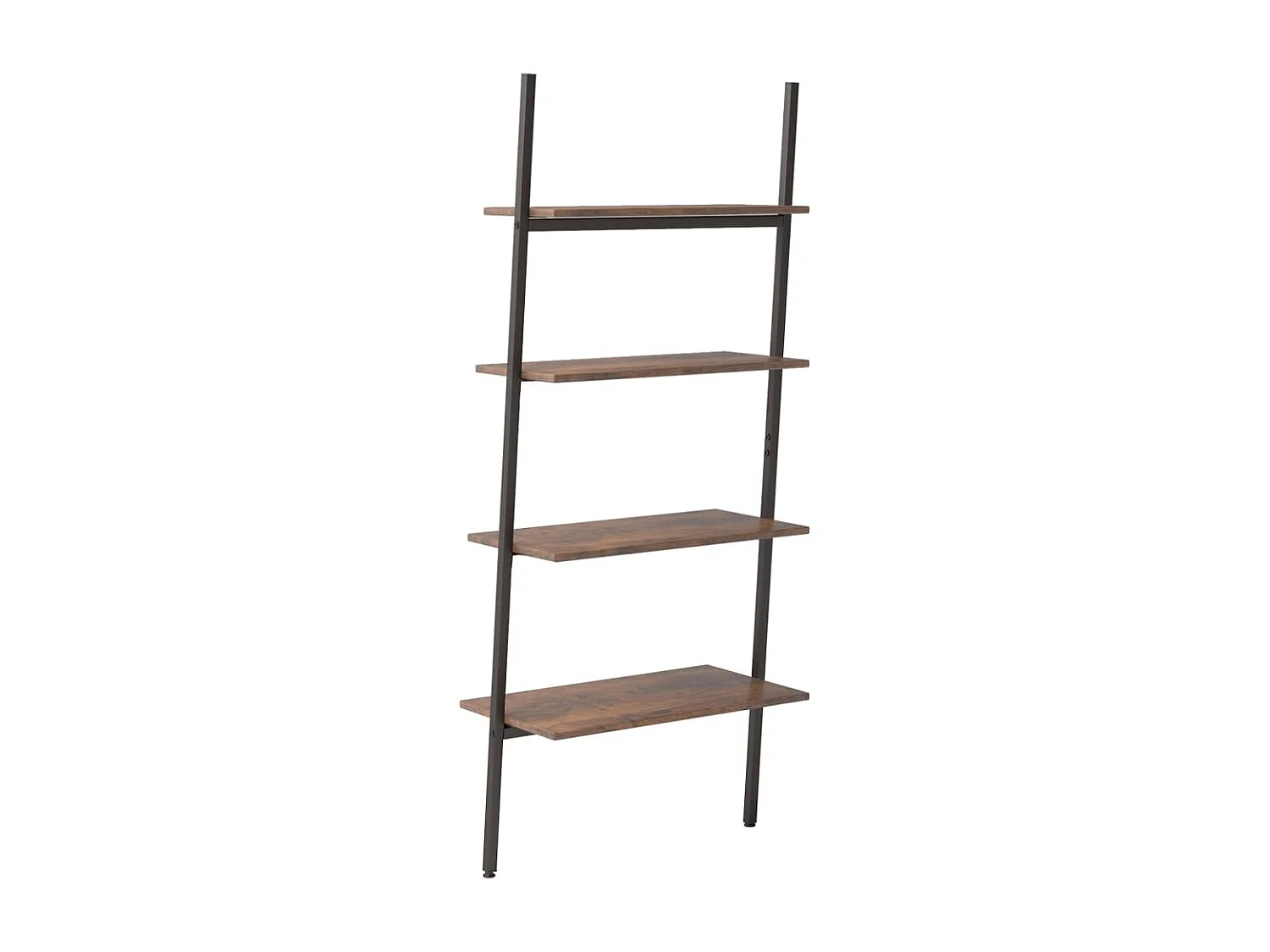 Étagère inclinée à 4 niveaux Marron foncé et noir 64x34x150,5cm OFR57642 BonneVie Meuble