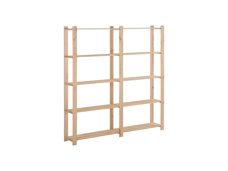 Étagère de stockage 5 niveaux 170x28,5x170cm Bois de pin massif OFR57889 BonneVie Meuble
