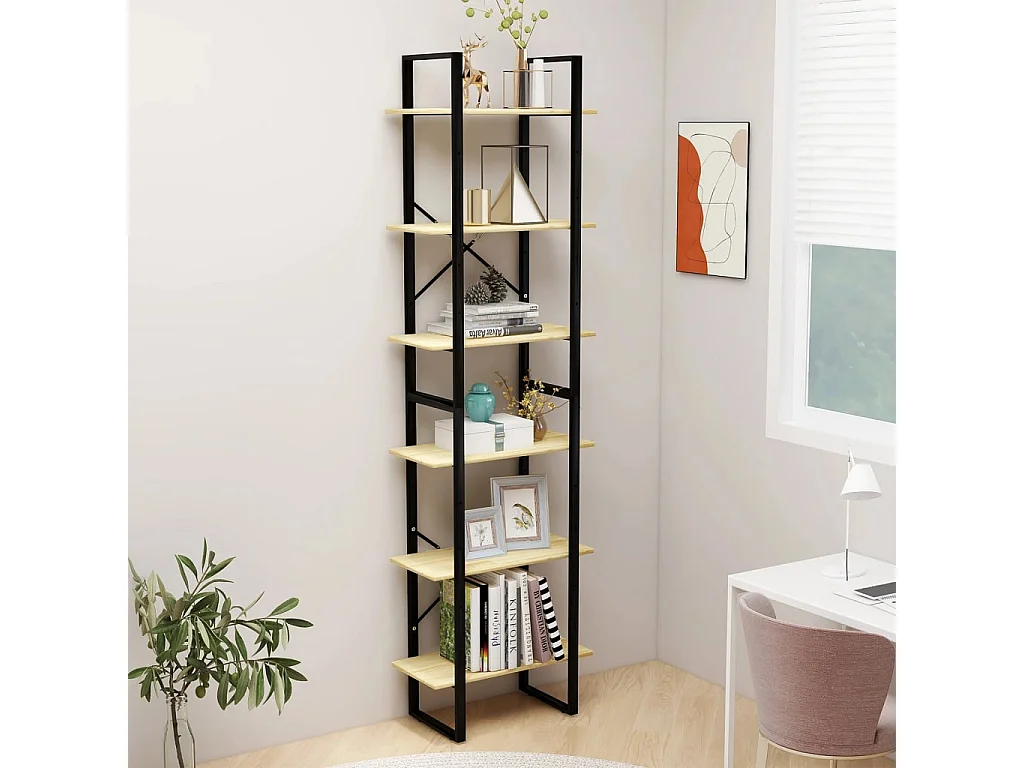 Étagère de rangement 60x30x210 cm Bois de pin massif OFR35021 BonneVie Meuble