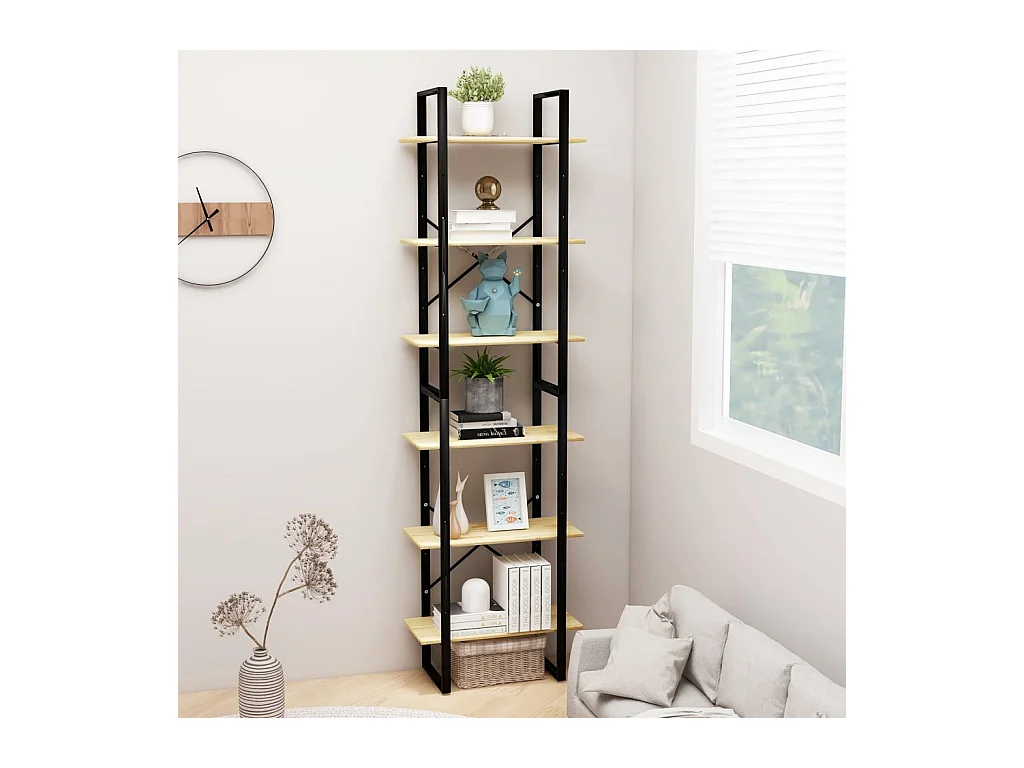 Étagère de rangement 60x30x210 cm Bois de pin massif OFR35021 BonneVie Meuble