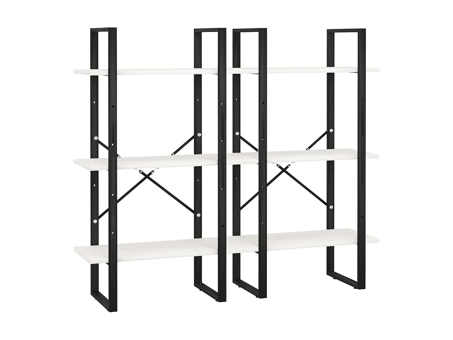 Étagère de rangement Blanc 60x30x210 cm Bois de pin massif OFR83921 BonneVie Meuble