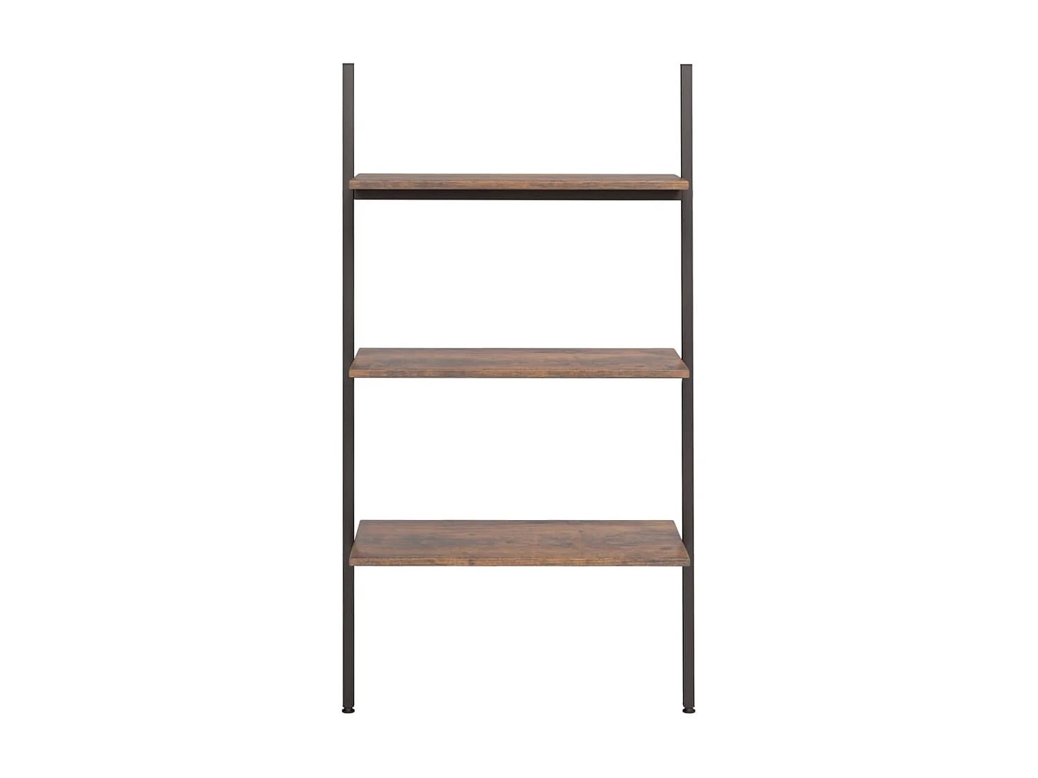 Ladderrek met 3 schappen 64x34x116 cm donkerbruin en zwart NL372932