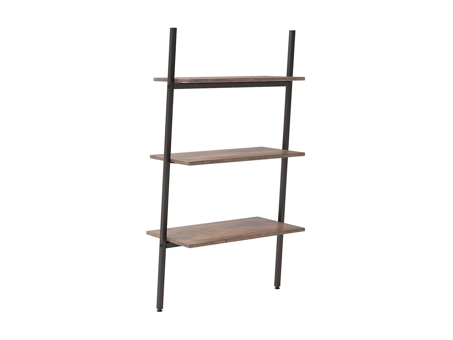 Ladderrek met 3 schappen 64x34x116 cm donkerbruin en zwart NL372932