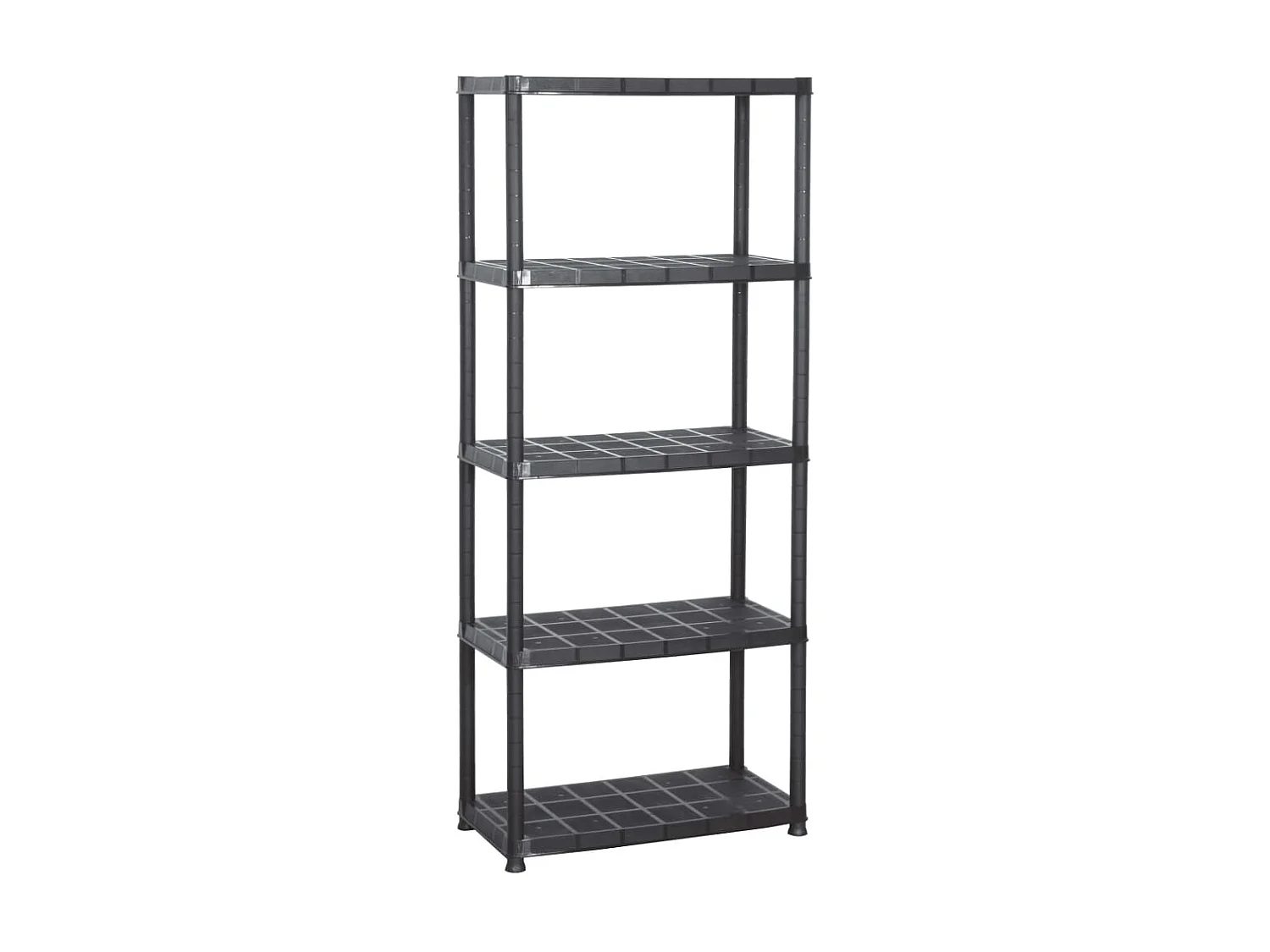 Estante de almacenaje 5 niveles negro plástico 71x38x170 cm ES615479