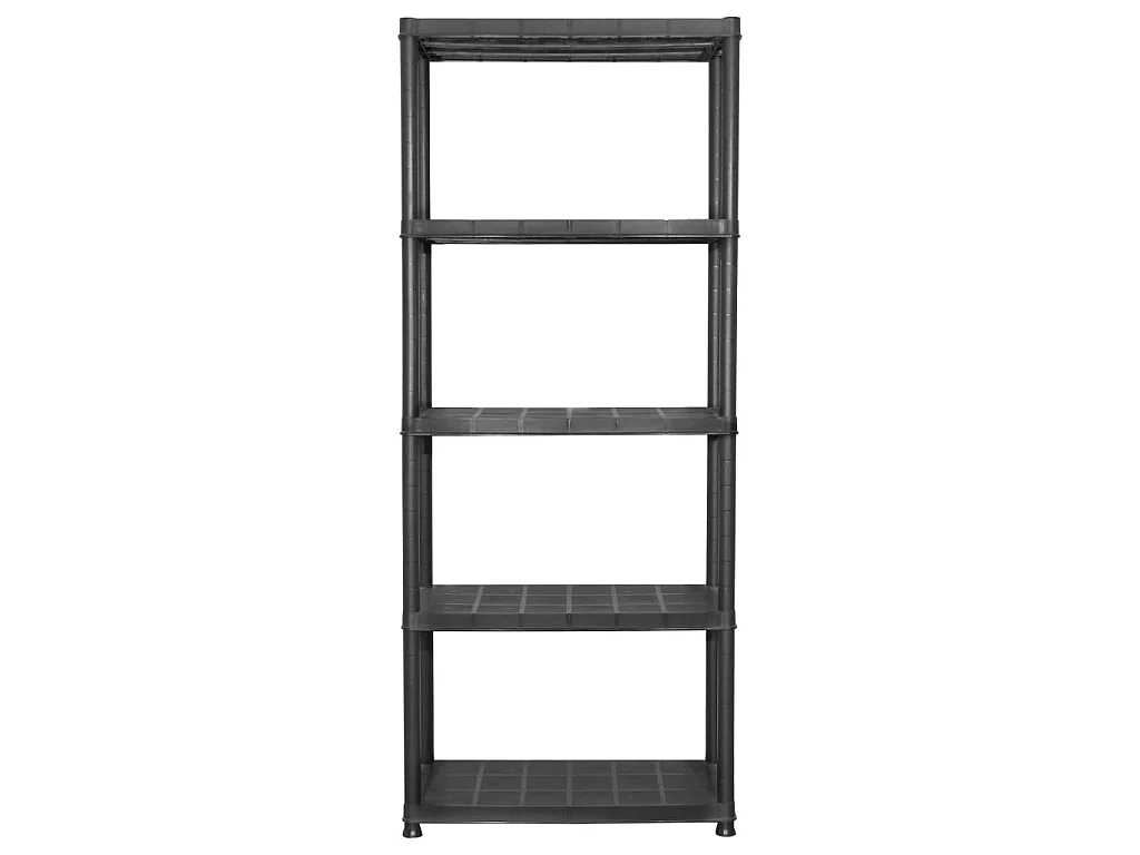 Étagère de rangement à 5 niveaux Noir 71x38x170 cm Plastique OFR35647 BonneVie Meuble