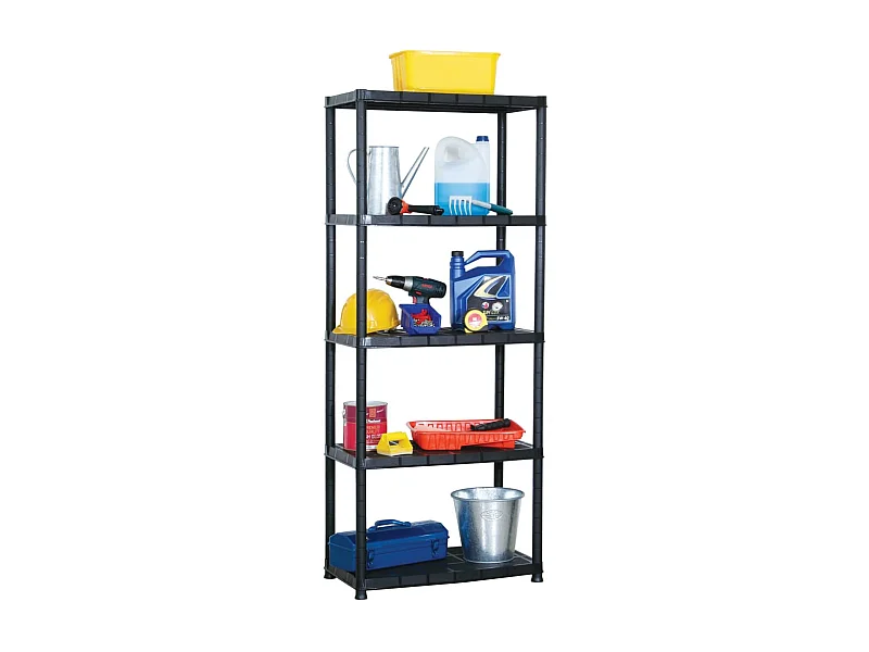 Étagère de rangement à 5 niveaux Noir 71x38x170 cm Plastique OFR35647 BonneVie Meuble