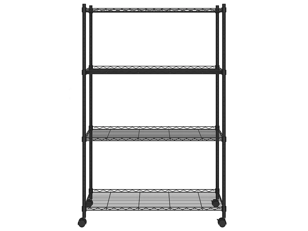 Opbergrek 4-laags met wielen 200 kg 90x35x142 cm zwart NL550217