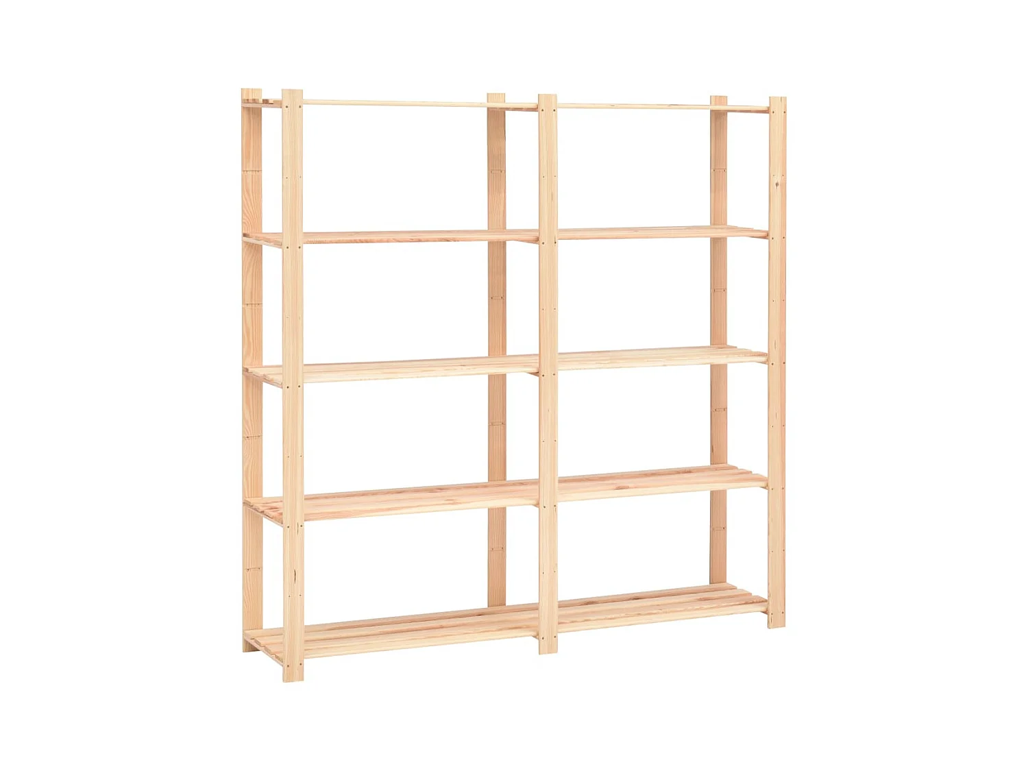 Étagère de stockage 5 niveaux 170x38x170 cm Pin solide 500 kg OFR30844 BonneVie Meuble
