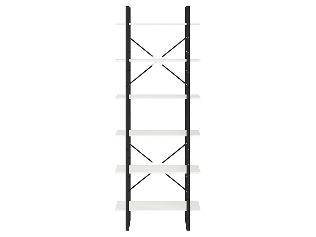 Etagère à poser Blanc 80x30x210 cm Bois de pin solide OFR96144 BonneVie Meuble