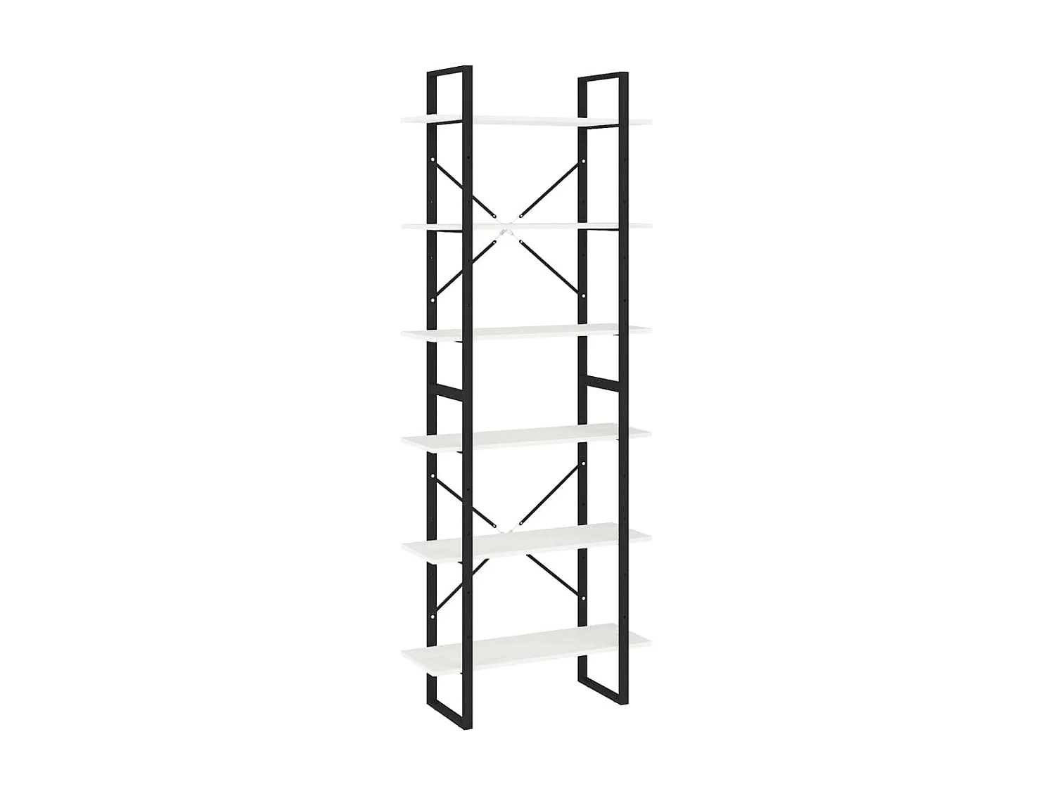 Etagère à poser Blanc 80x30x210 cm Bois de pin solide OFR96144 BonneVie Meuble