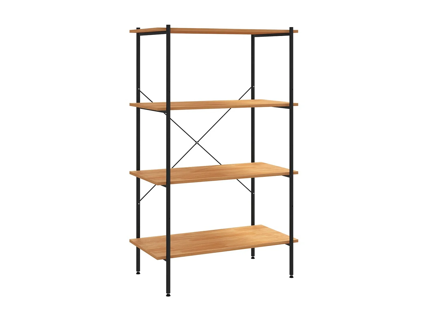 Étagère à 4 niveaux Noir et chêne 80x40x130 cm OFR35497 BonneVie Meuble