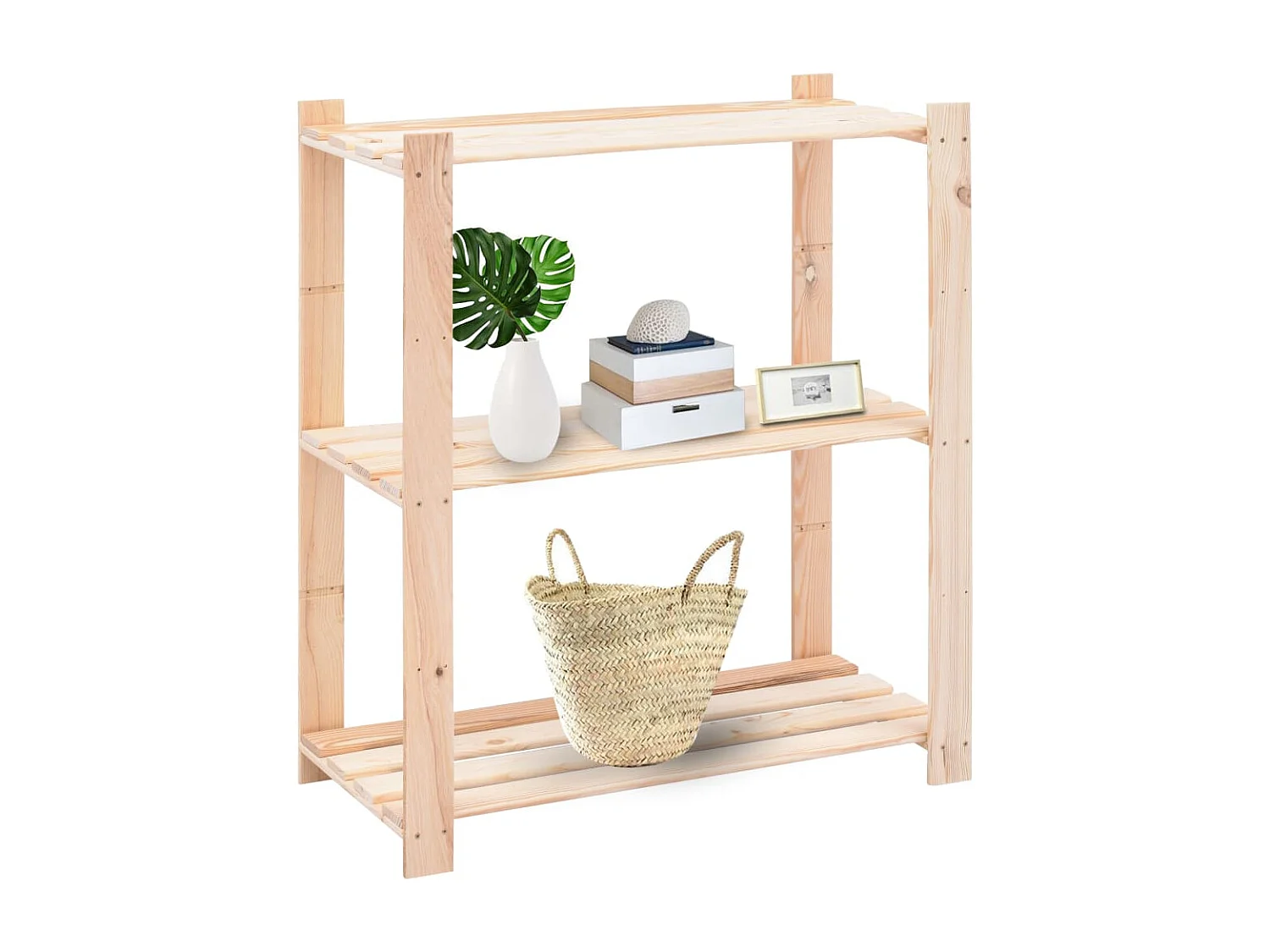 Étagères de rangement à 3 niveaux 2 pcs 80x38x90 cm Pin 150 kg OFR24936 BonneVie Meuble