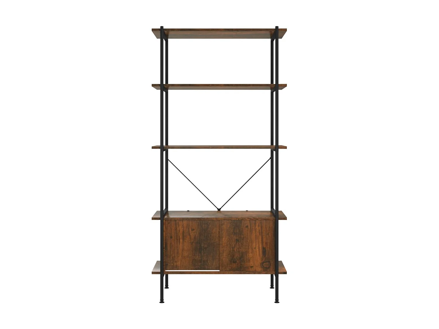 Étagère à 5 niveaux armoire 80x40x163cm Acier bois d'ingénierie OFR36131 BonneVie Meuble