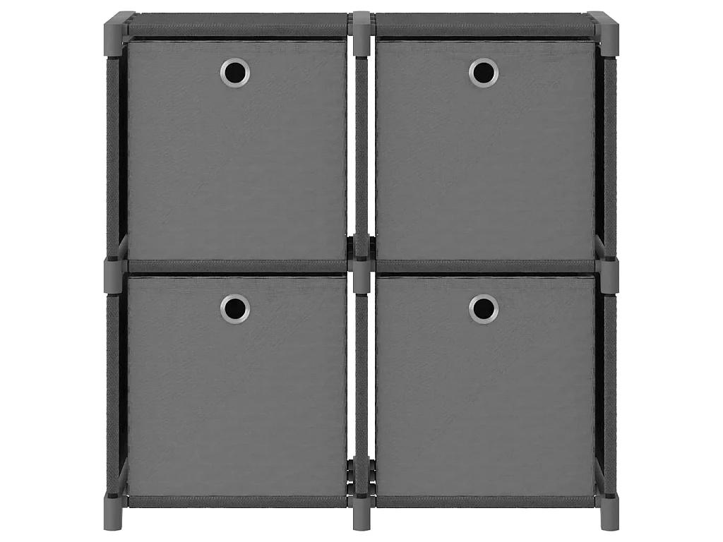 Estantería de 4 cubos con cajas de tela gris 69x30x72,5 cm ES510472