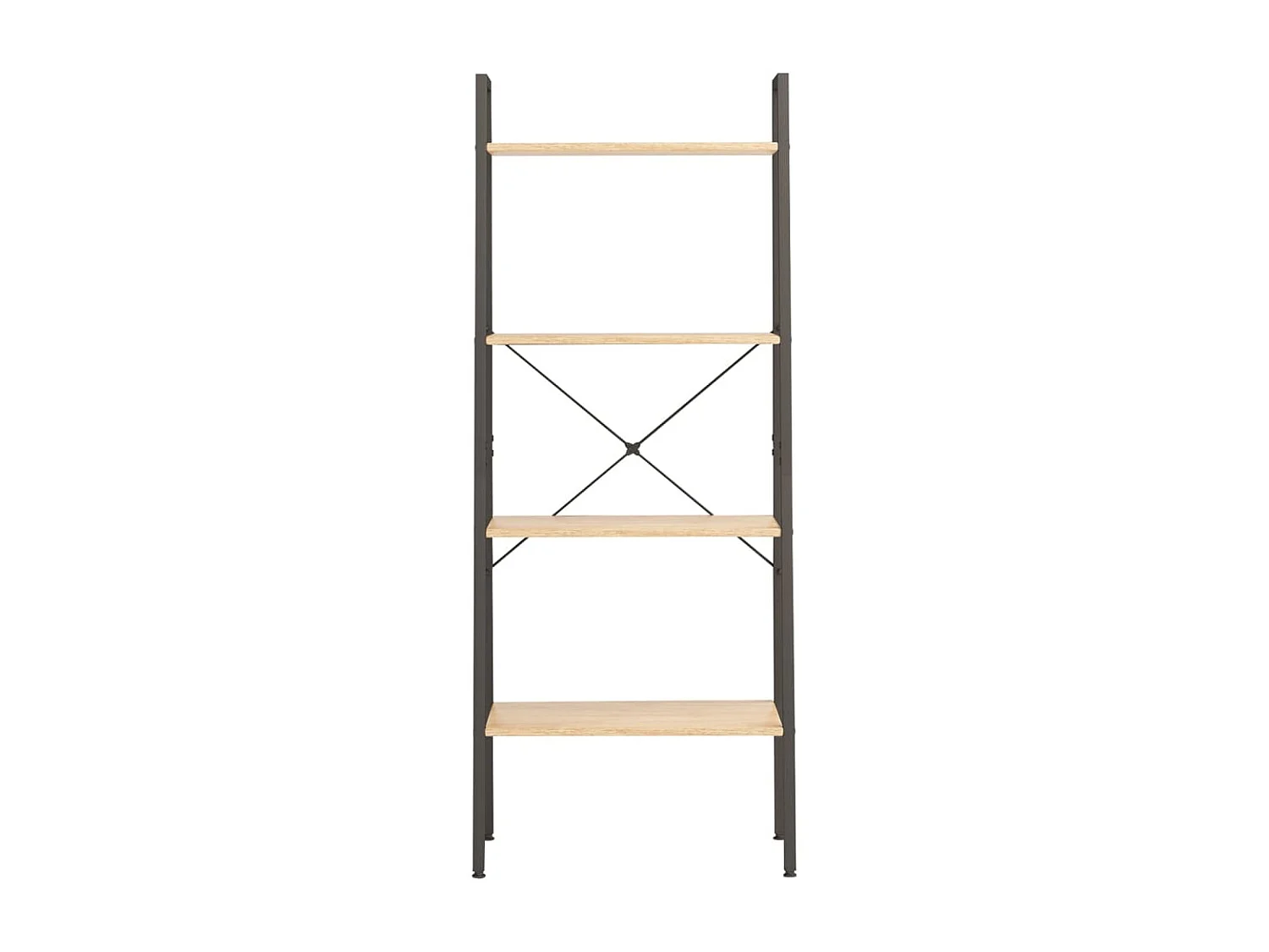 Étagère sur pied 4 niveaux Marron clair et noir 56x35x140 cm OFR84228 BonneVie Meuble