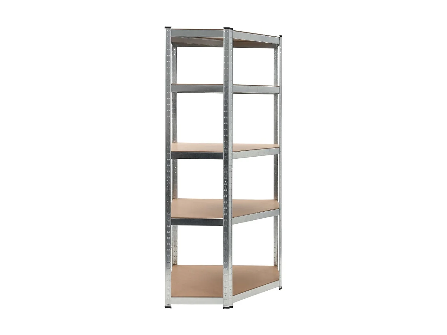 Hoekrek 5-laags staal en bewerkt hout zilverkleurig NL954200