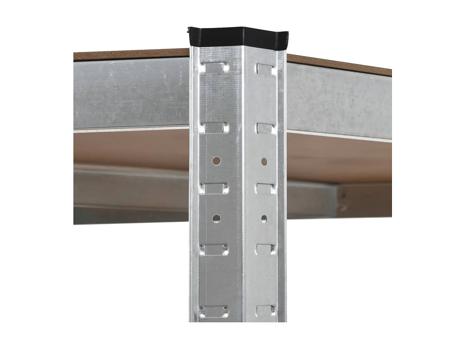 Étagère d'angle à 5 niveaux Argenté Acier et bois d'ingénierie OFR43688 BonneVie Meuble