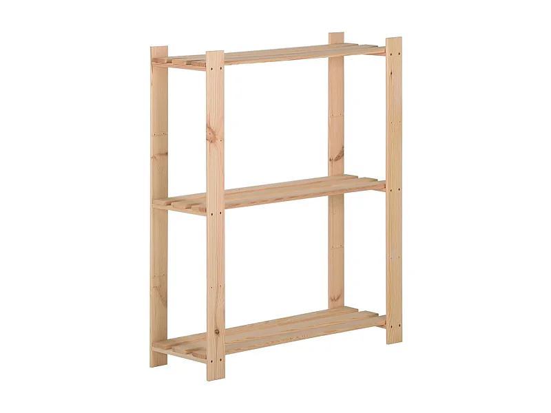 Unidade arrumação 3 prateleiras 60x28,5x90 cm pinho maciço PT842514