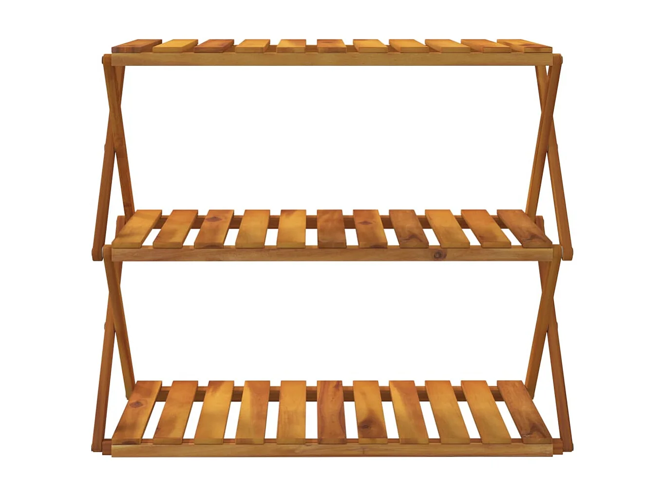 Étagère pliable à 3 niveaux Marron 70x31x63 cm Bois d'acacia OFR58970 BonneVie Meuble