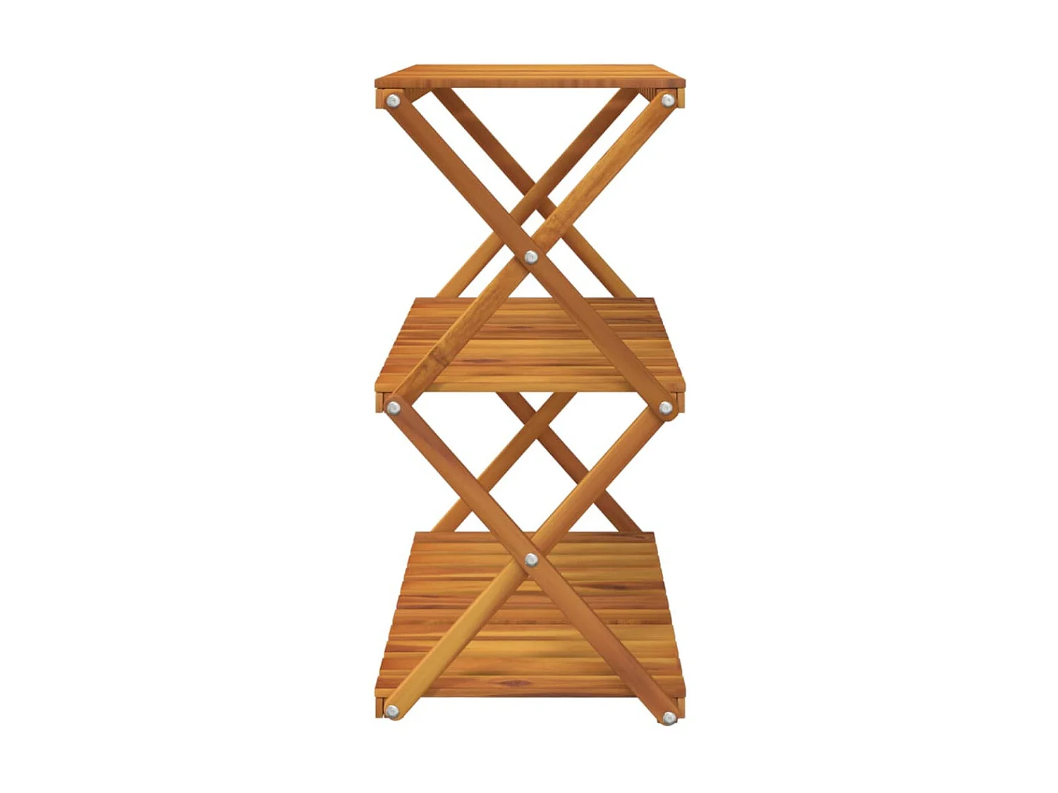 Étagère pliable à 3 niveaux Marron 70x31x63 cm Bois d'acacia OFR58970 BonneVie Meuble