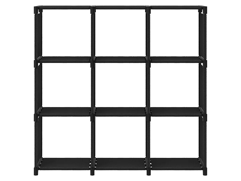 Étagère d'affichage 9 cubes Noir 103x30x107,5 cm Tissu OFR64389 BonneVie Meuble