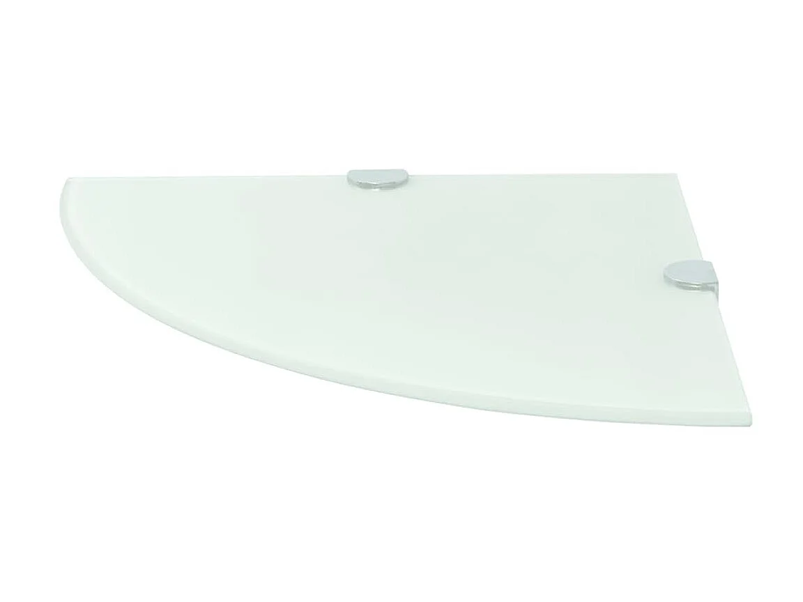 Hoekschappen 2 st met chromen dragers 35x35 cm glas wit NL415095