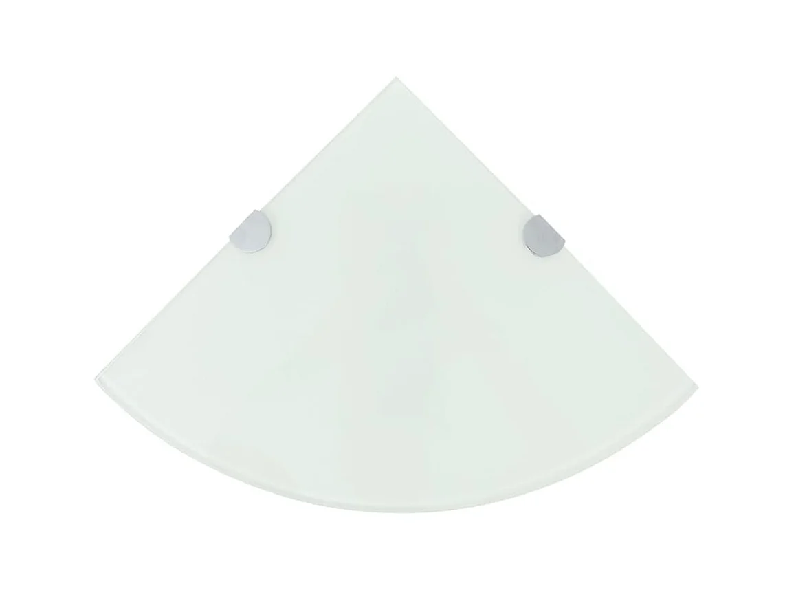 Étagères d'angle 2 pcs et supports chromés Verre Blanc 35x35 cm OFR22149 BonneVie Meuble