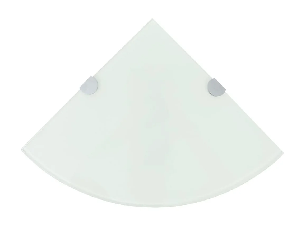 Étagères d'angle 2 pcs et supports chromés Verre Blanc 35x35 cm OFR22149 BonneVie Meuble