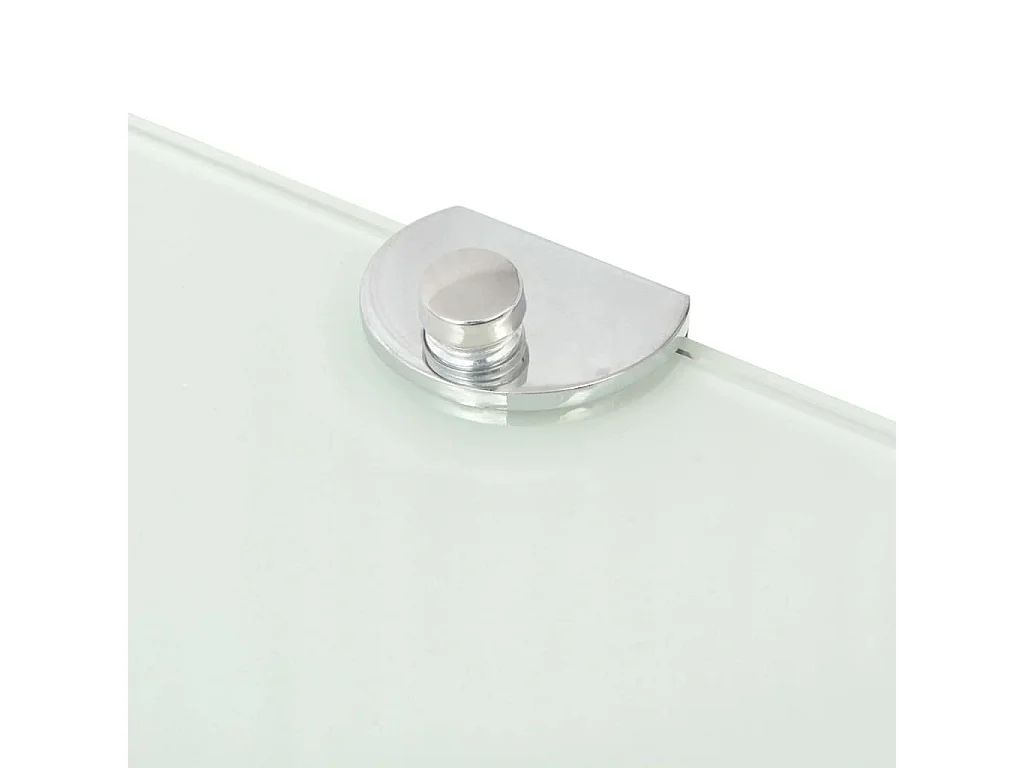 Étagères d'angle 2 pcs et supports chromés Verre Blanc 35x35 cm OFR22149 BonneVie Meuble