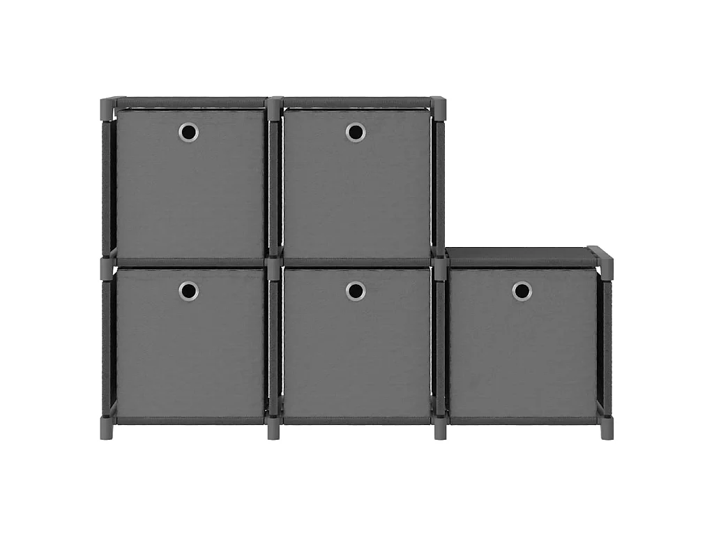 Estantería de 5 cubos con cajas tela gris 103x30x72,5 cm ES406239