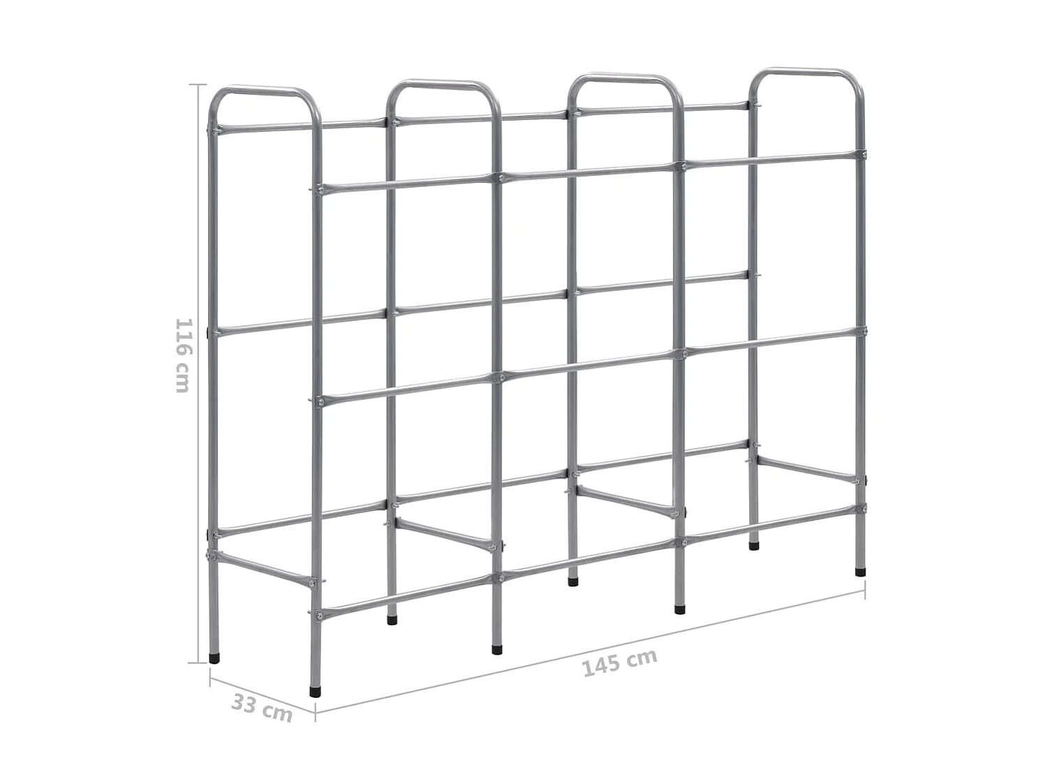 Étagère de rangement pour 9 caisses Argenté 145x33x116 cm Acier OFR29679 BonneVie Meuble