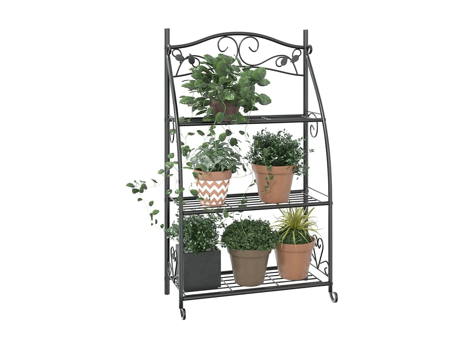 Bloemenrek 56x30x96 cm staal zwart NL893927