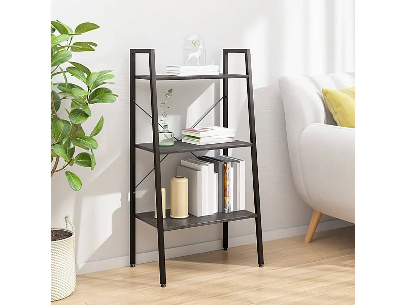 Étagère sur pied 3 niveaux Noir 56x35x108 cm OFR90659 BonneVie Meuble