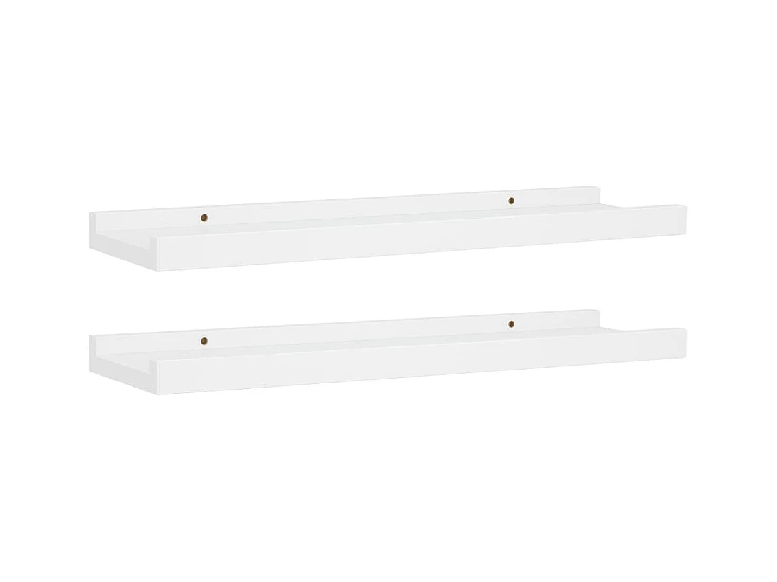 Étagères à rebord pour cadre photo 2 pcs Blanc 40x9x3 cm MDF OFR56053 BonneVie Meuble