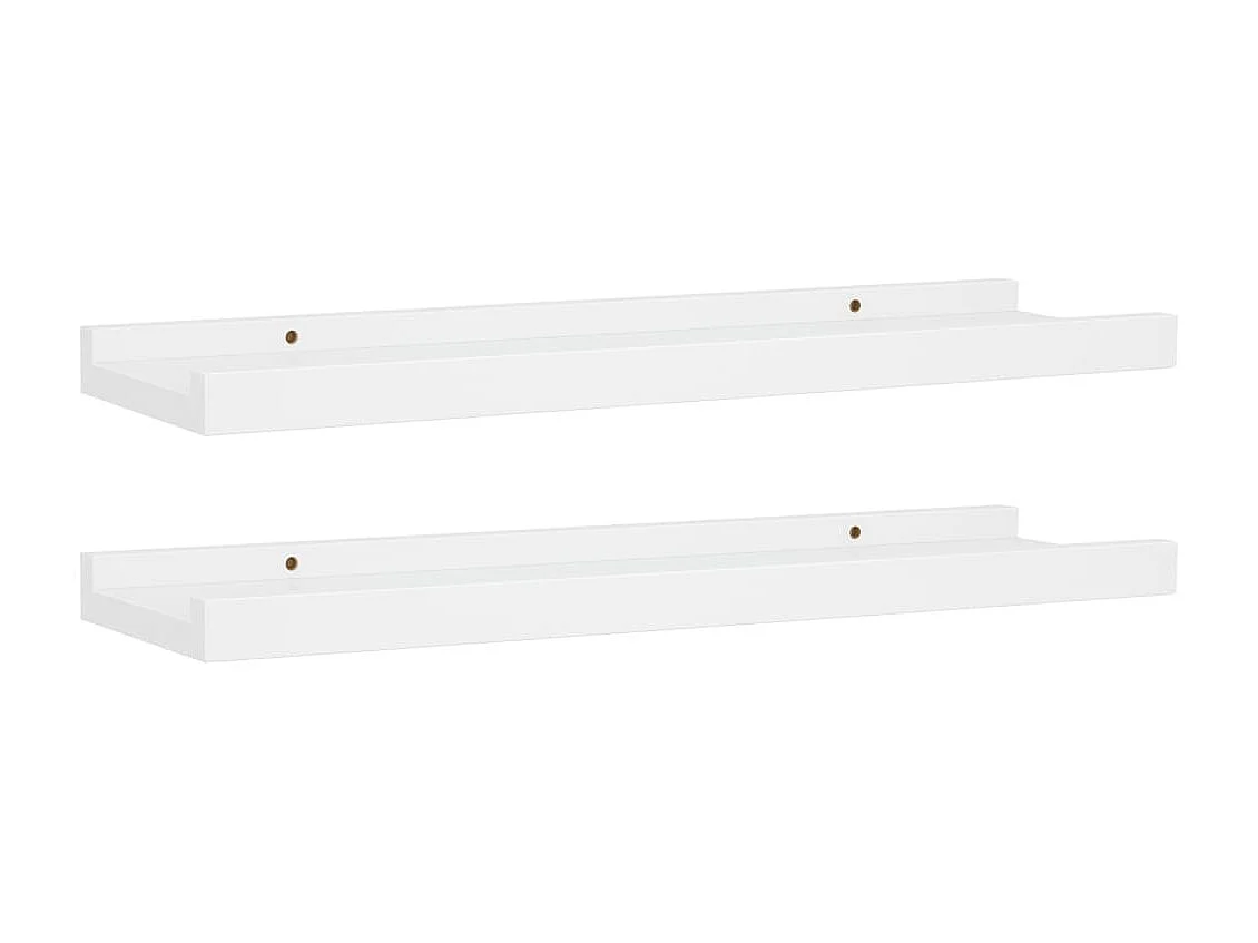 Étagères à rebord pour cadre photo 2 pcs Blanc 40x9x3 cm MDF OFR56053 BonneVie Meuble