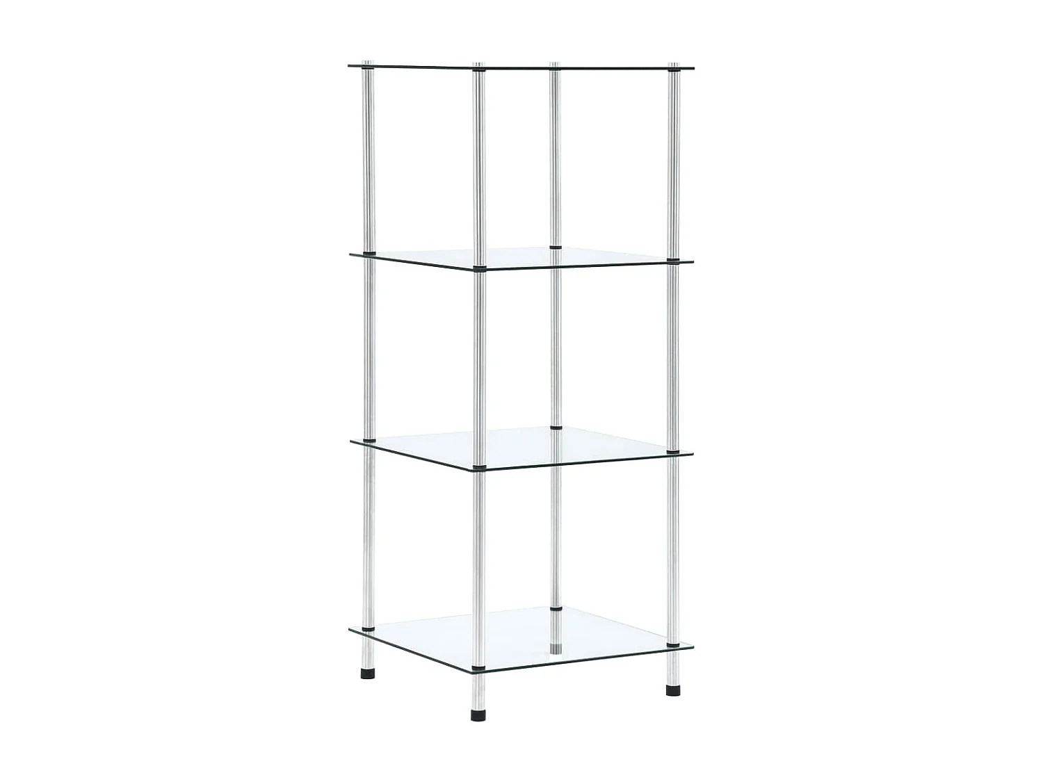 Étagère 4 niveaux Transparent 40x40x100 cm Verre trempé OFR42205 BonneVie Meuble