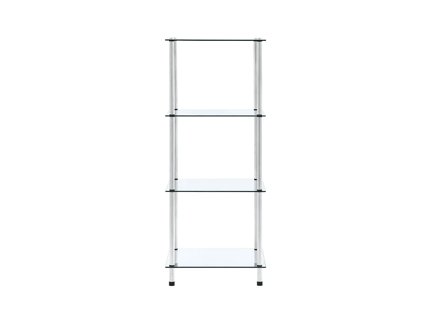 Étagère 4 niveaux Transparent 40x40x100 cm Verre trempé OFR42205 BonneVie Meuble