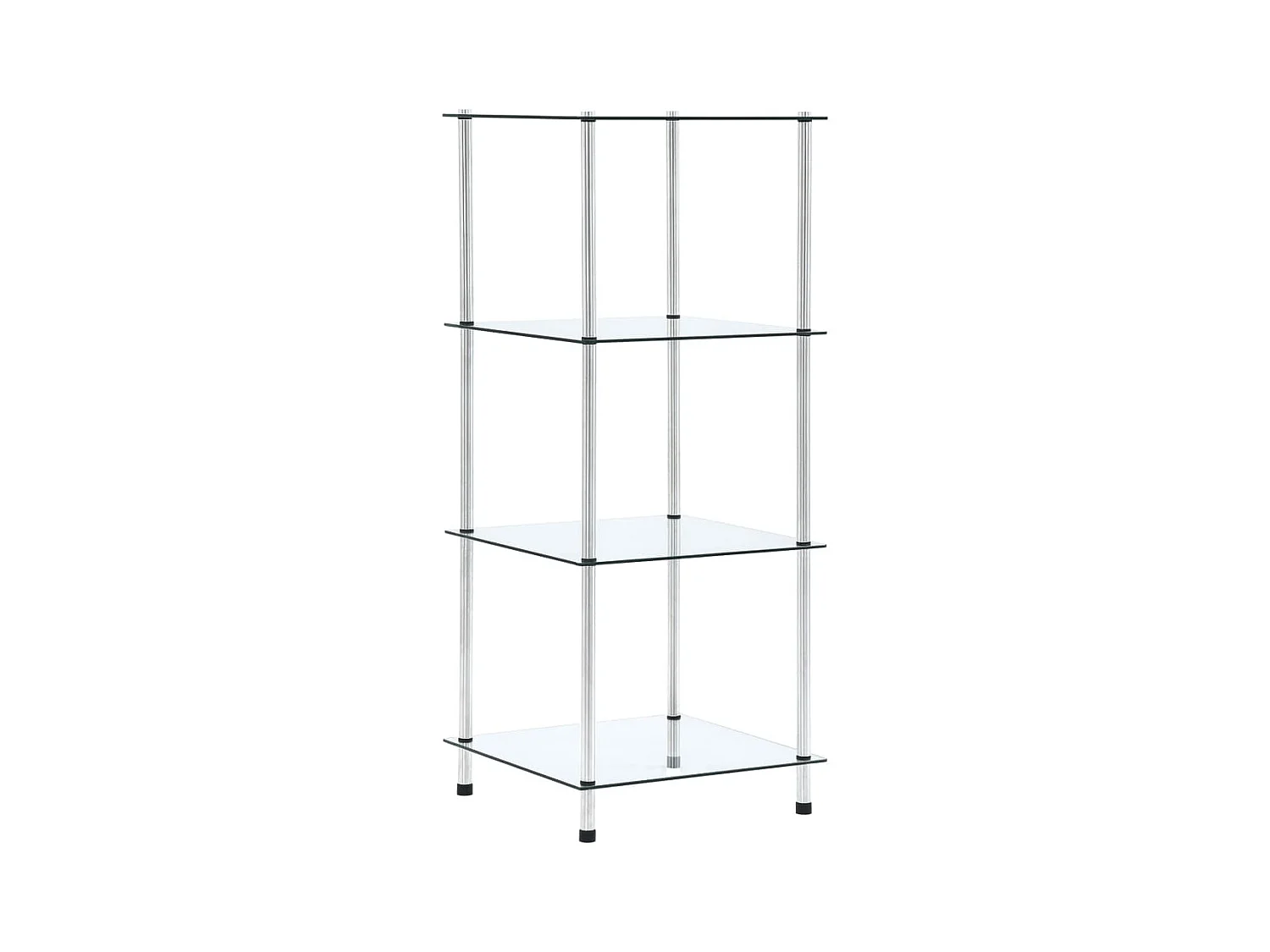 Étagère 4 niveaux Transparent 40x40x100 cm Verre trempé OFR42205 BonneVie Meuble