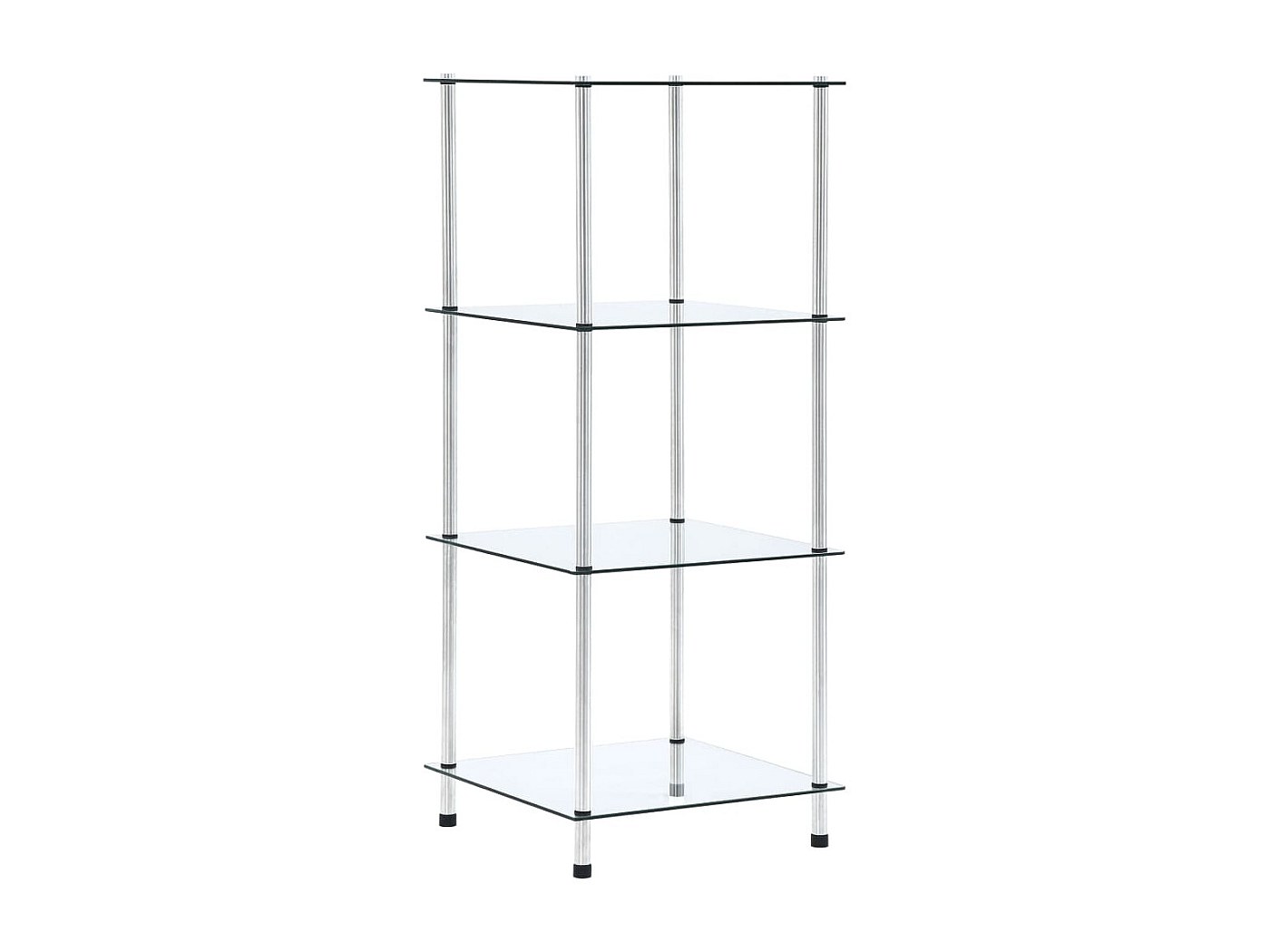 tagre 4 niveaux Transparent 40x40x100 cm Verre tremp OFR42205 ...