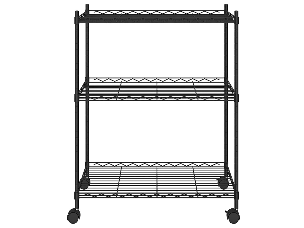 Estantería de 3 niveles con ruedas negro 60x35x81 cm 150 kg ES956390