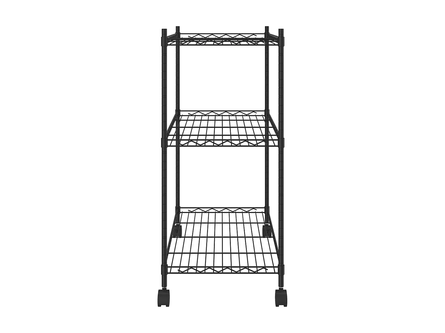Étagère de rangement 3 niveaux et roues 60x35x81 cm noir 150 kg OFR65749 BonneVie Meuble