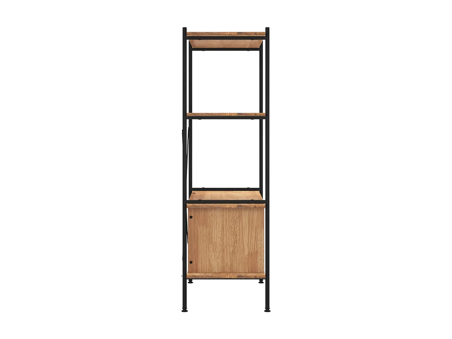 Étagère à 4 niveaux armoire 80x40x130cm Acier bois d'ingénierie OFR44508 BonneVie Meuble