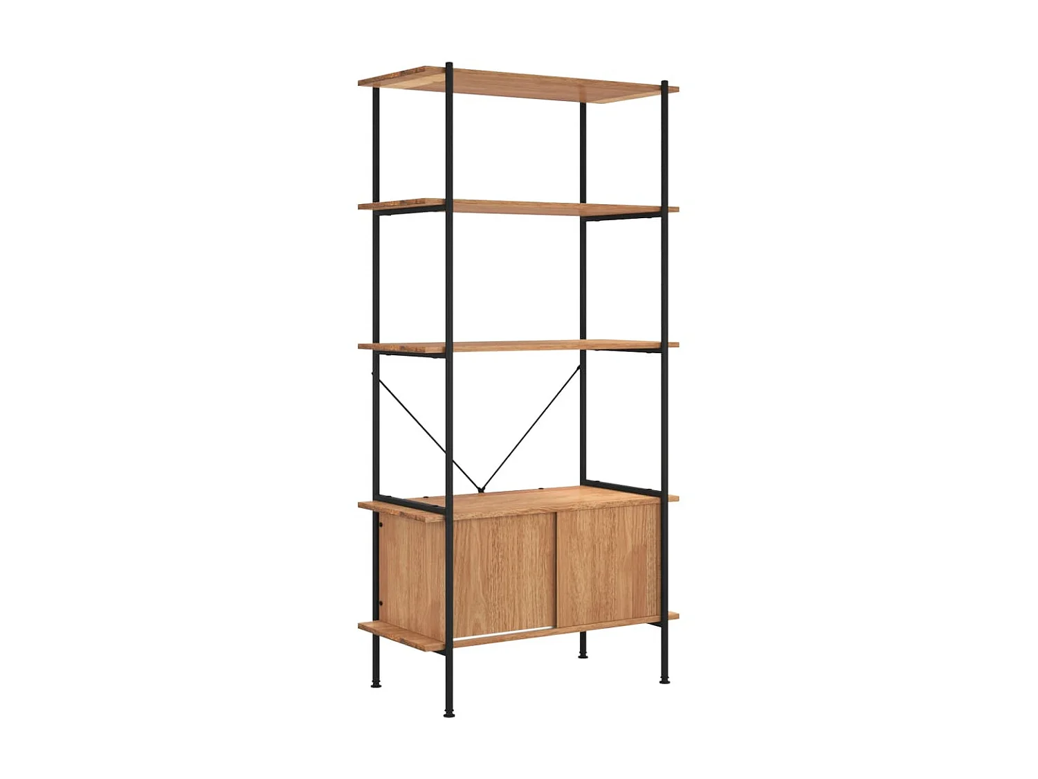 Étagère à 5 niveaux armoire 80x40x163cm Acier bois d'ingénierie OFR66606 BonneVie Meuble