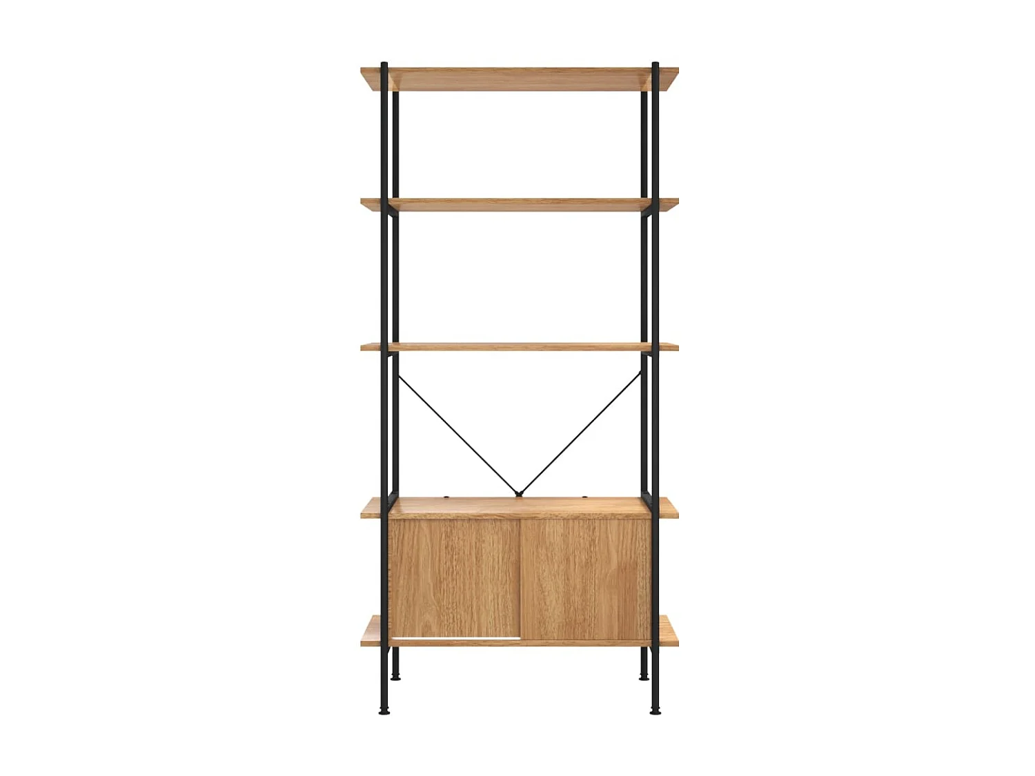 Étagère à 5 niveaux armoire 80x40x163cm Acier bois d'ingénierie OFR66606 BonneVie Meuble