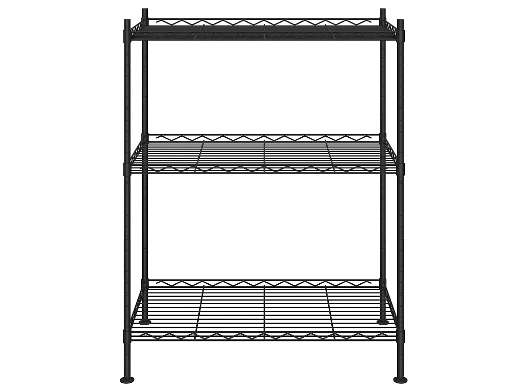 Étagère de rangement 3 niveaux 60x35x76 cm noir 150 kg OFR93961 BonneVie Meuble