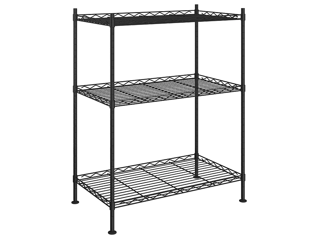 Étagère de rangement 3 niveaux 60x35x76 cm noir 150 kg OFR93961 BonneVie Meuble