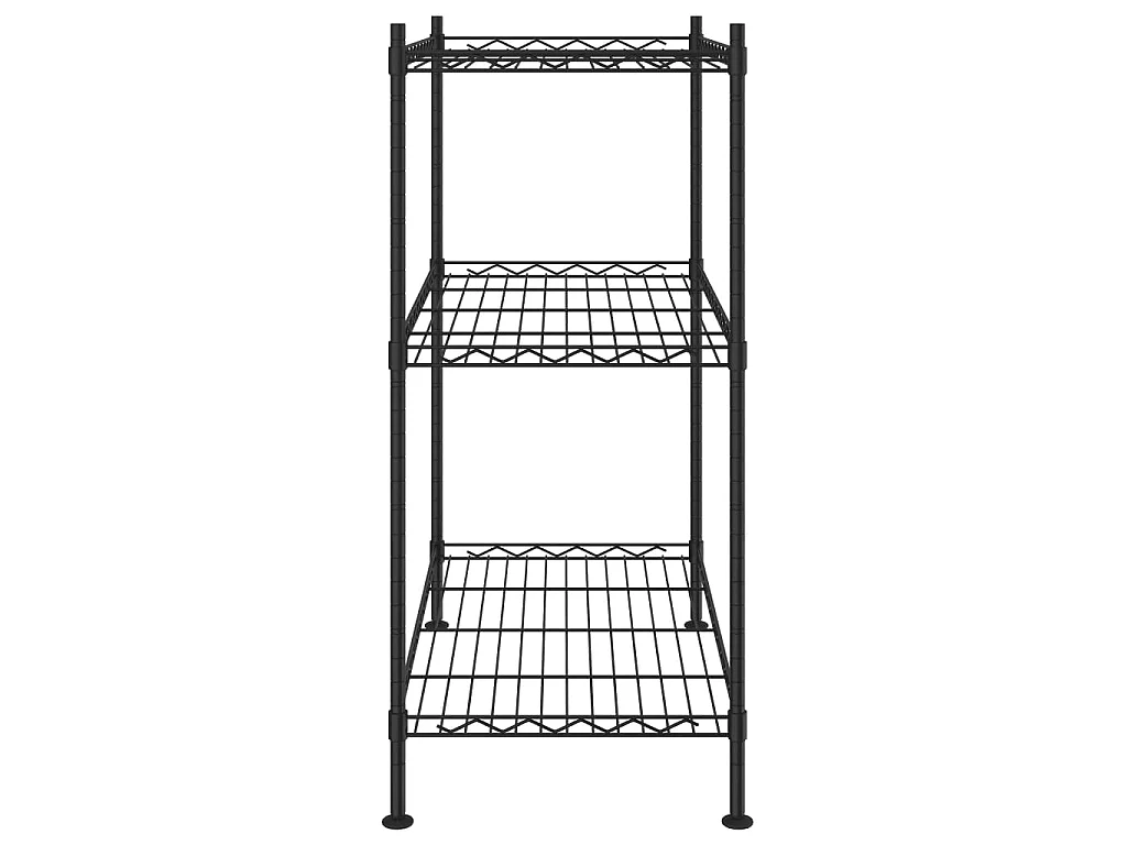 Étagère de rangement 3 niveaux 60x35x76 cm noir 150 kg OFR93961 BonneVie Meuble
